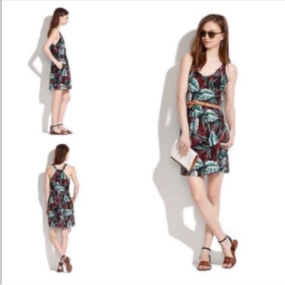 Madewell Tropical Island Jungle Tank Silk 4 Dress NWOT